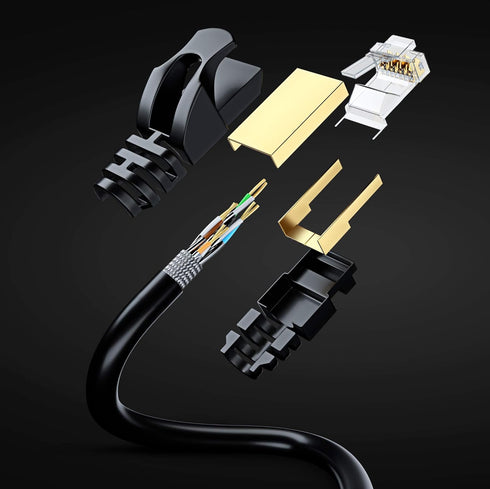 7 75 Cat7 RJ45 Cat Ethernet Cable ft - High-Speed Internet & Network LAN Patch Cables, Connectors - Perfect for Gaming