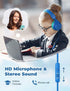 iClever HS19 Kids Headphones with Microphone for School, Volume Limiter 85/94dB, Over-Ear Girls Boys Headphones for Kids with Shareport, Foldable Wired Headphones for iPad/Travel (Navy Blue)