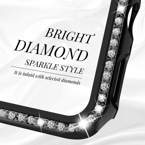 Recoppa Compatible Apple Watch Case with Screen Protector 45mm Series 7, Bling Crystal Rhinestone Bumper Case
