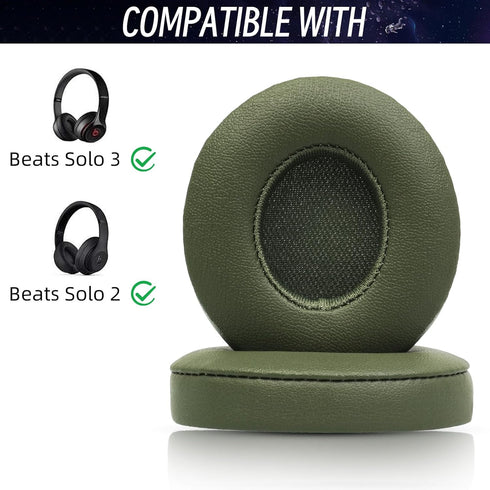 Replacement Earpads for Solo 2 & 3, Memory Foam Ear Cushion Cover Compatible with Beats Solo 2/6 Wireless Headphones
