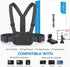 Sametop Chest Mount Harness Chesty Strap for GoPro Hero 12 11 10 9 8 7 6 5 Session AKASO DJI Osmo