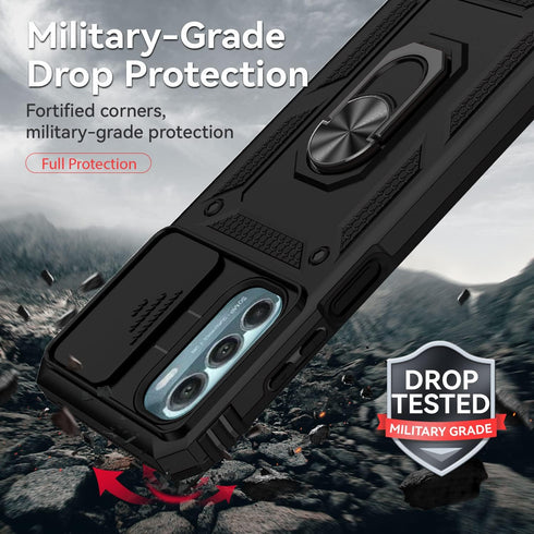 Shop the Black Moto G Stylus 5G 2022 Case: Military Grade, Slide Camera Cover, HD Screen Protector, Kickstand &
