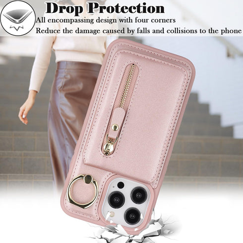 iPhone 15 Pro Max Case Wallet with Card Holder, Detachable 2-in-1, MagSafe Compatible for Women & Men - Pink