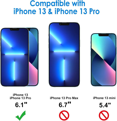 JETech 3-Pack Tempered Glass Screen Protector for iPhone 13 & 13 Pro 6.1-Inch - Durable Protection