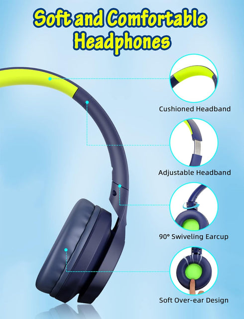 Shop Kids Headphones with Microphone - Wired Over Ear, 85dB/94dB Volume Limit for Boys, Girls, Teens, Perfect for