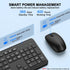 QUASIO 2.4GHz Wireless Keyboard and Mouse Combo, Full-Size Silent Ergonomic Keyboard and Optical Mouse, Long Battery