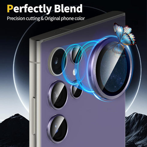 YWXTW Camera Lens Protector for Samsung Galaxy S24 Ultra, 3x Impact Resistance, Case Friendly, Titanium Violet, 1 Set.