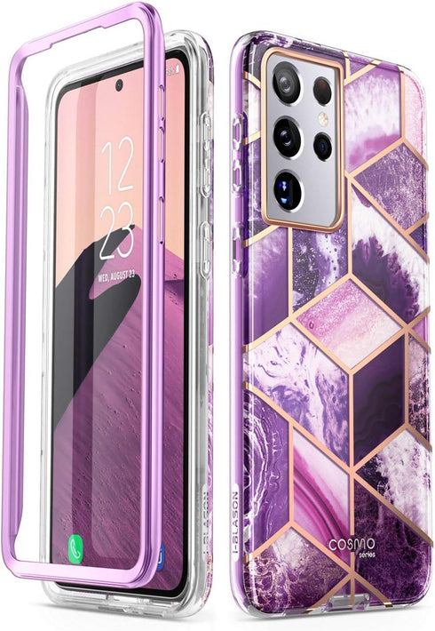 i-Blason Cosmo Series Case for Samsung Galaxy S21 Ultra 5G, Slim Stylish Protective Case (Amethyst)