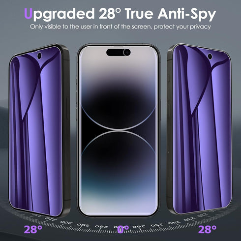 3 Pack Privacy Screen Protector for iPhone 15 Pro (NOT Glass), Anti-Spy, Anti Blue Light Soft Hydrogel Film Screen