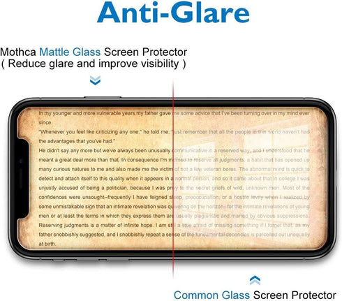 Mothca 2 Pack Matte Glass Screen Protector for iPhone Xs/iPhone X/iPhone 11 Pro, Anti-Glare & Anti-Fingerprint Film