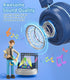 Kids Headphones with LED Lights for School, Upgrade USB Type C Kid Headphone with Microphone, Volume Limiter 85/94dB, Wired On Ear Headphones for Boys/Girls/Tablet/Travel -Blue