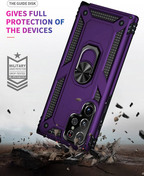 ADDIT Phone Case for Samsung Galaxy S22 Ultra, Military Grade Heavy Duty Case with Stand Ring, Magnet Car Mount Support