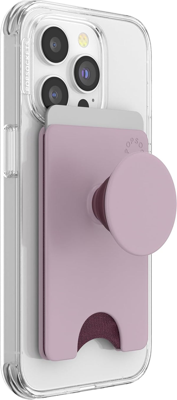 PopSockets Phone Wallet with Expanding Grip, Phone Card Holder, Solid PopWallet - Blush Pink