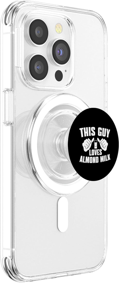 Almond Milk Designs Love Plant-Based Nut Milk This Guy Loves Almond Milk - Funny Dairy Free Milk For Men PopSockets
