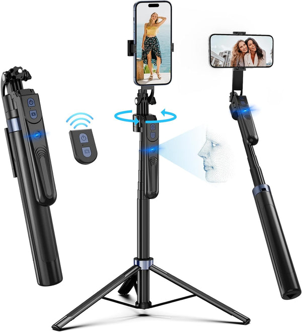 Auto Face Tracking Tripod 360 Rotation with Stand,Android and iPhone Tripod Holder