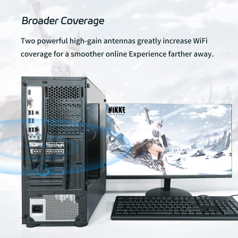 PCIe WiFi 6E Card, AX210 Network Card Adapter for PC Gaming, Bluetooth 5.3, Tri-Band (802.11ax) 5400Mbps Wireless LAN