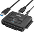 Unitek USB 3.0 to IDE and SATA Converter Kit for External Hard Drive, 2.5/3.5 HDD/SSD, 12V/2A Power Adapter