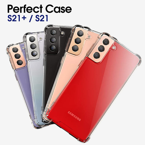 KIOMY Clear Case for Samsung Galaxy S21+ / S21 Plus 5G, Shockproof Bumper Protective Phone Cover, Hybrid Design Hard PC