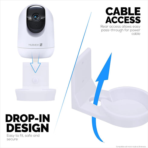 Wall Mount for Mubview PK320 Pet & Baby Monitor - Easy Install Holder Bracket, Reduces Blind Spots & Clutter