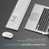 Wireless Keyboard and Mouse Combo, Full Size Slim Thin Wireless Keyboard with Numeric Keypad (White & Silver)