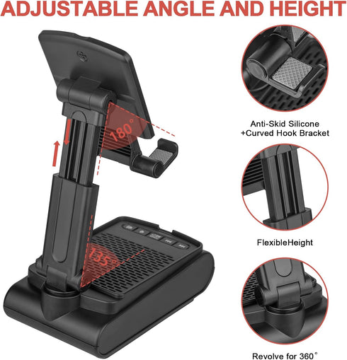 Gifts for Men, Cell Phone Stand with Wireless Bluetooth Speaker, HD Surround Sound for Home and Outdoors, Compatible