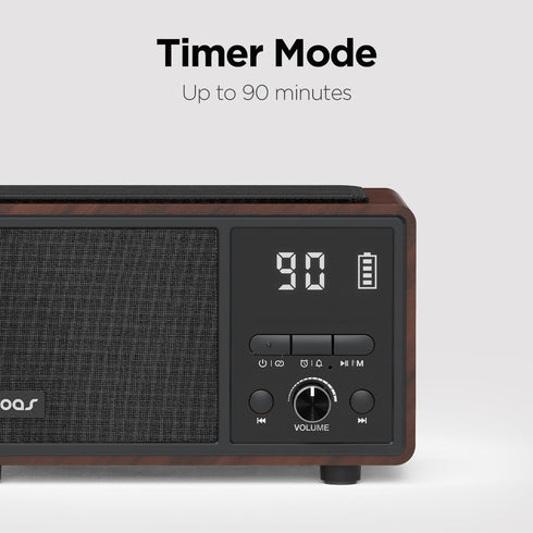 mooas Retro Bluetooth Radio Speaker - Vintage Charging Desk Clock, Portable FM Radio with Hands-Free Calling