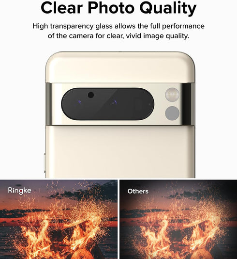 Ringke Camera Glass for Google Pixel 8 Pro - Multi-Layer Tempered Glass Lens Protector, 3 Pack.