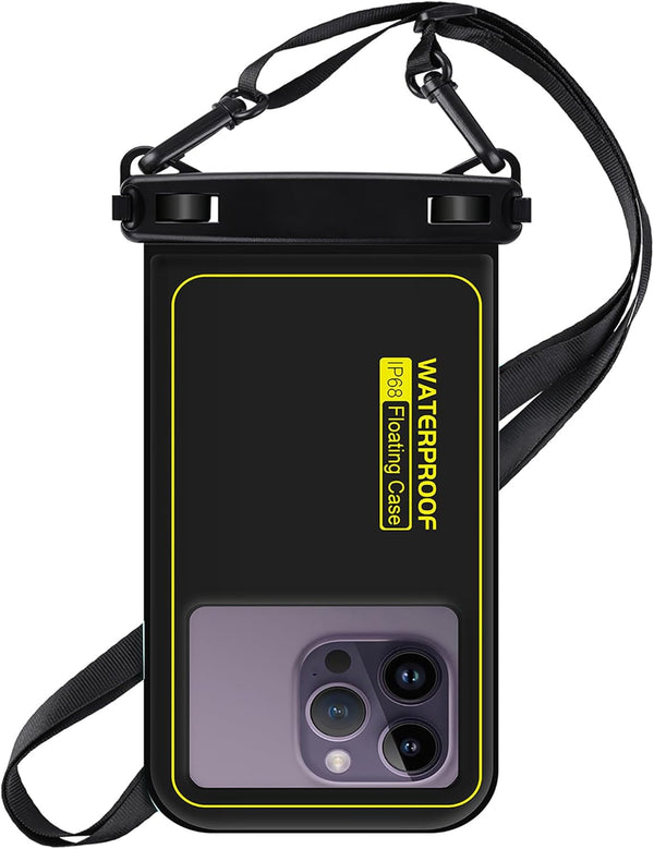 IP68 Floating Waterproof Phone Pouch - Case for iPhone 15 14 13 12 11 Pro Max, Float Dry Bag with Adjustable Lanyard