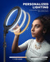 Kaiess 10.2" 65" Dimmable Selfie Ring Light with Adjustable Tripod Stand & Phone Holder for Live Stream/Makeup