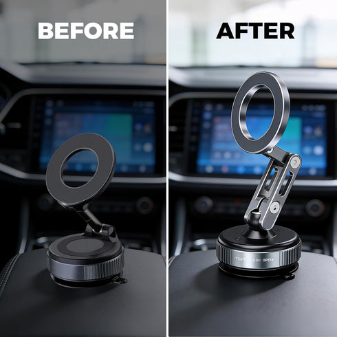 FLOBBER 360 Vacuum Magnetic Phone Holder for Car Adjustable Magsafe Car Mount - Compatible All Smart Device Phone