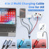 Jogrytece 4 2 17/16/15/14, (2Pack 5FT) in Multi Charging Cable, USB C Cable with Dual Type-C/IP/Micro USB, USB C to USB