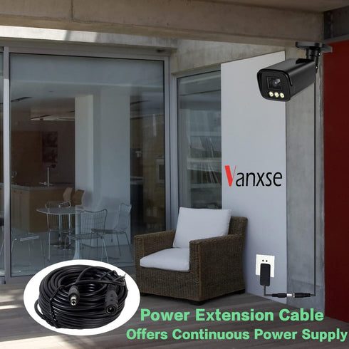Vanxse 12v 2.1x5.5mm (20Meters-65FT) Dc CCTV Power Extension Cable for CCTV Security Camera WiFi IP Surveillance Camera