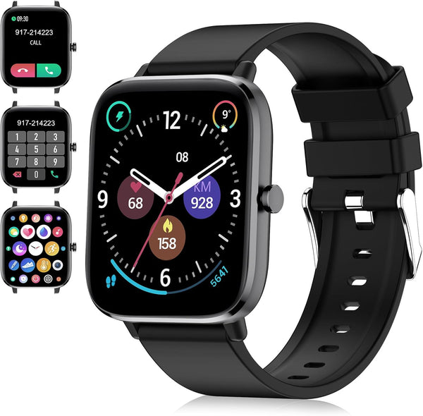 Smart Watch for iPhone/Android Phones (Answer/Make Calls) - 1.69" HD Screen Fitness Tracker: Heart Rate/Sleep/Blood