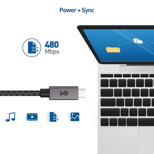 Cable Matters 10 ft Braided USB C Cable, 100W Power Delivery, Fast Charging, 480Mbps Data Transfer, Compatible with