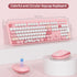Typewriter Wireless Keyboard and Mouse Combo, 2.4G Office 104 Keys Full Size Retro Punk Keyboard with Round Keycaps