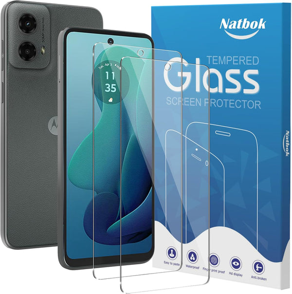 2 Pack Screen Protector for Moto G 5G 2024, Full Coverage 9H Tempered Glass, HD Clear, Bubble-Free