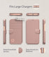 LUPA Legacy Wallet Case for iPhone 13 Pro, Slim Durable Card Holder Flip Cell Phone Case - Faux Leather (Rose Gold)