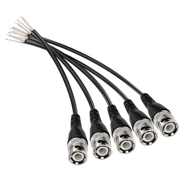 MEIRIYFA BNC Pigtail Cable Bare Wire - BNC Male Coaxial Connector Extension Plug with Open End Wire for CCTV Camera