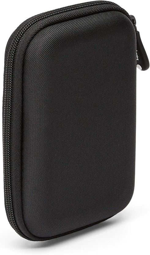 Amazon Basics Compact Black Hard Drive Carrying Case with Secure Strap and Mesh Storage