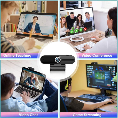 HZQDLN 4K 8MP Webcam with Microphone, Laptop PC Desktop Computer Web Camera, USB Webcams for Video Calling Recording