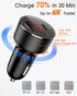 ZeeHoo USB C Car Charger Adapter, QC 3.0 & PD Dual Port 45W Fast Charging for iPhone 14/13/12/11 Pro Max, Samsung Galaxy