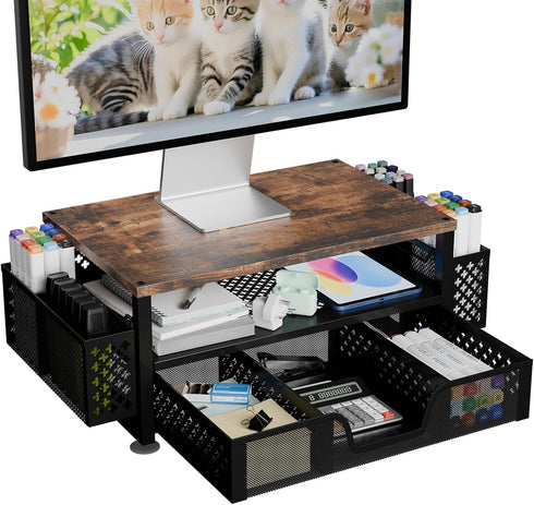 Simple Trending Desk Organizers and Accessories, Computer Monitor Stand Riser with Drawer