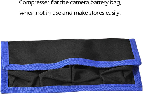 DSLR Camera Battery Holder/Pouch/Case/Bag (4 Pocket) for AA, LP-E6, LP-E8, EN-EL14, NP-FW50 Batteries (2Pcs)
