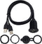 Duttek USB Panel Flush Mount Cable - Dual USB 2.0 Male to Female Extension Cable, USB Mount for Car, Boat, Motorcycle