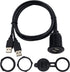 Duttek USB Panel Flush Mount Cable - Dual USB 2.0 Male to Female Extension Cable, USB Mount for Car, Boat, Motorcycle