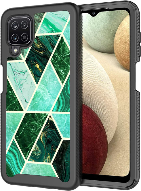 Case for Samsung Galaxy A12, Cute Shockproof Dual Layer Armor Protective Floral Bumper Phone Case Cover (6.5", 2021)