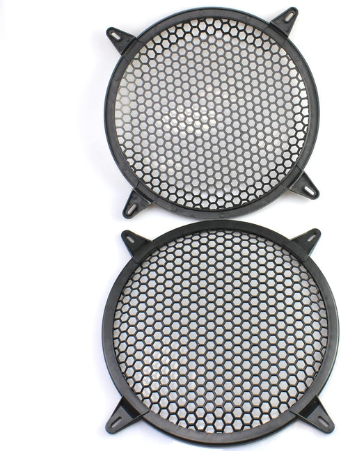 2 Pack 12 Inch Subwoofer Grill Covers, Waffle Grill Guard Protector with Mounting Screws, ABS Mesh Round