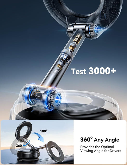 JOYROOM 360 17 16 15 14 13 12 Vacuum Magnetic Phone Holder for Car, Strongest Suction Cup Phone Mount, Adjustable