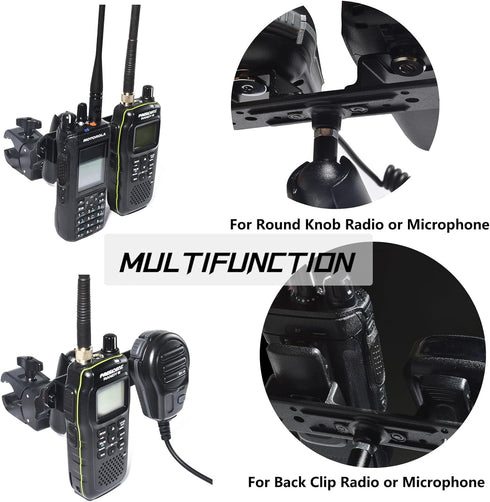 HYSHIKRA Radio Bracket, Microphone Mount Clamp Kit, Ball Head Design, Magic Arm with Clamp and Non-Slip Threads