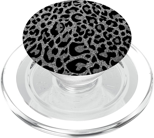 PopSockets PopGrip for MagSafe - Black Silver Leopard Print